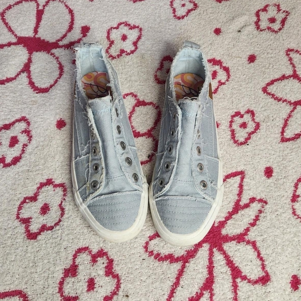 Light Blue Distressed Sneakers